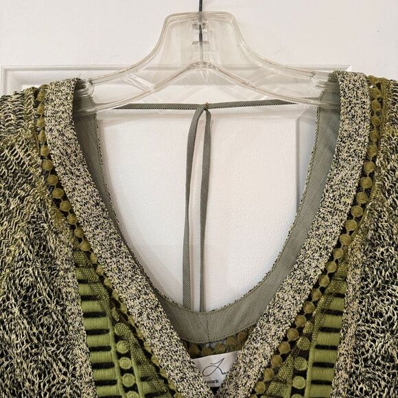 Byron Lars Green Knit Fringe Top with Buttons at Chest Size 4 - Picture 5 of 14